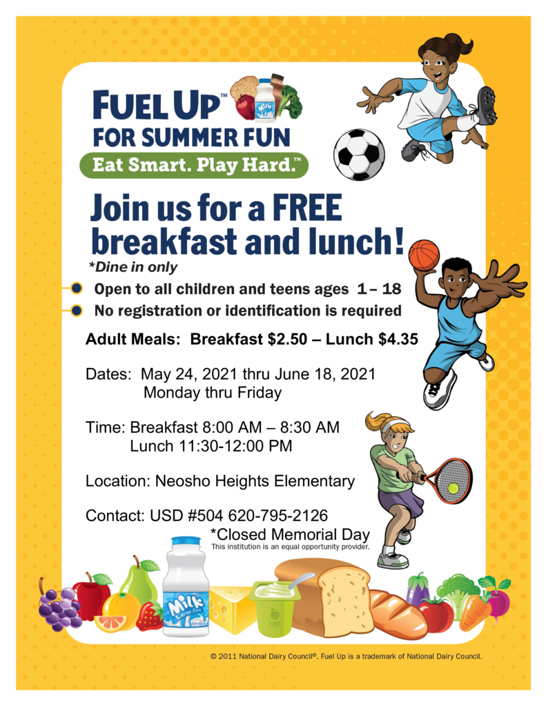 Summer Free breakfast and lunch program
