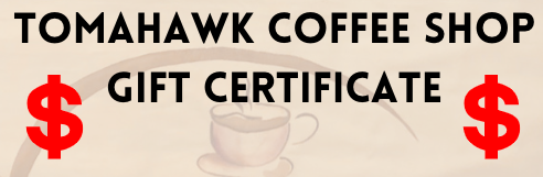 Coffee Shop Gift Certifcates